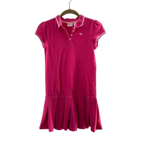 Veronica Other - Veronica Girls Hot Pink Polo Dress Pleated Skirt 10/12 Cotton Blend Short Sleeve